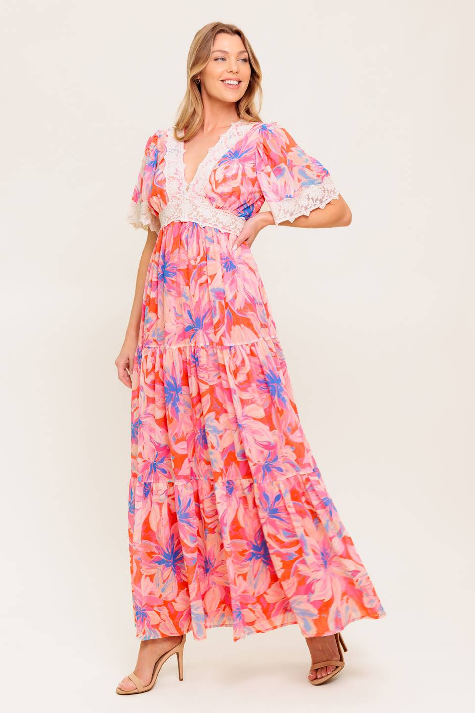 VESTIDO MAXI MINIMAL BLOOM EM TECIDO