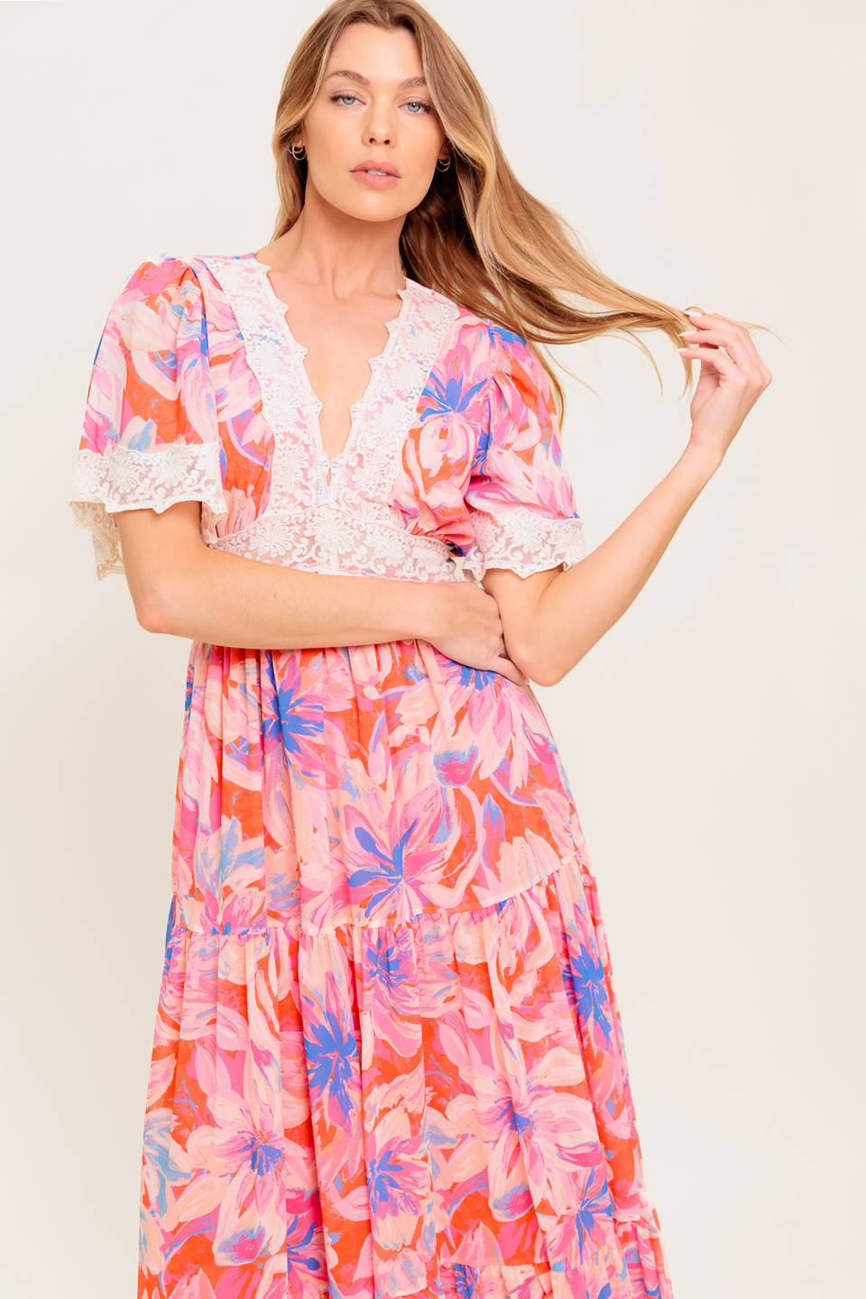 VESTIDO MAXI MINIMAL BLOOM EM TECIDO