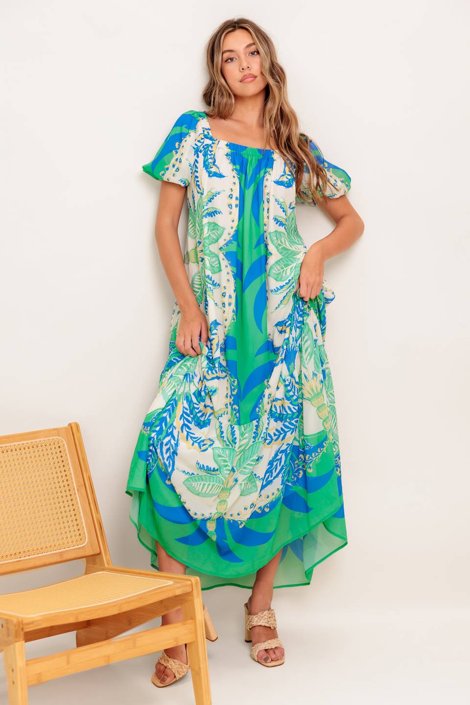 PALM SPRING NIGHTS WOVEN MAXI DRESS - MaraFormigone