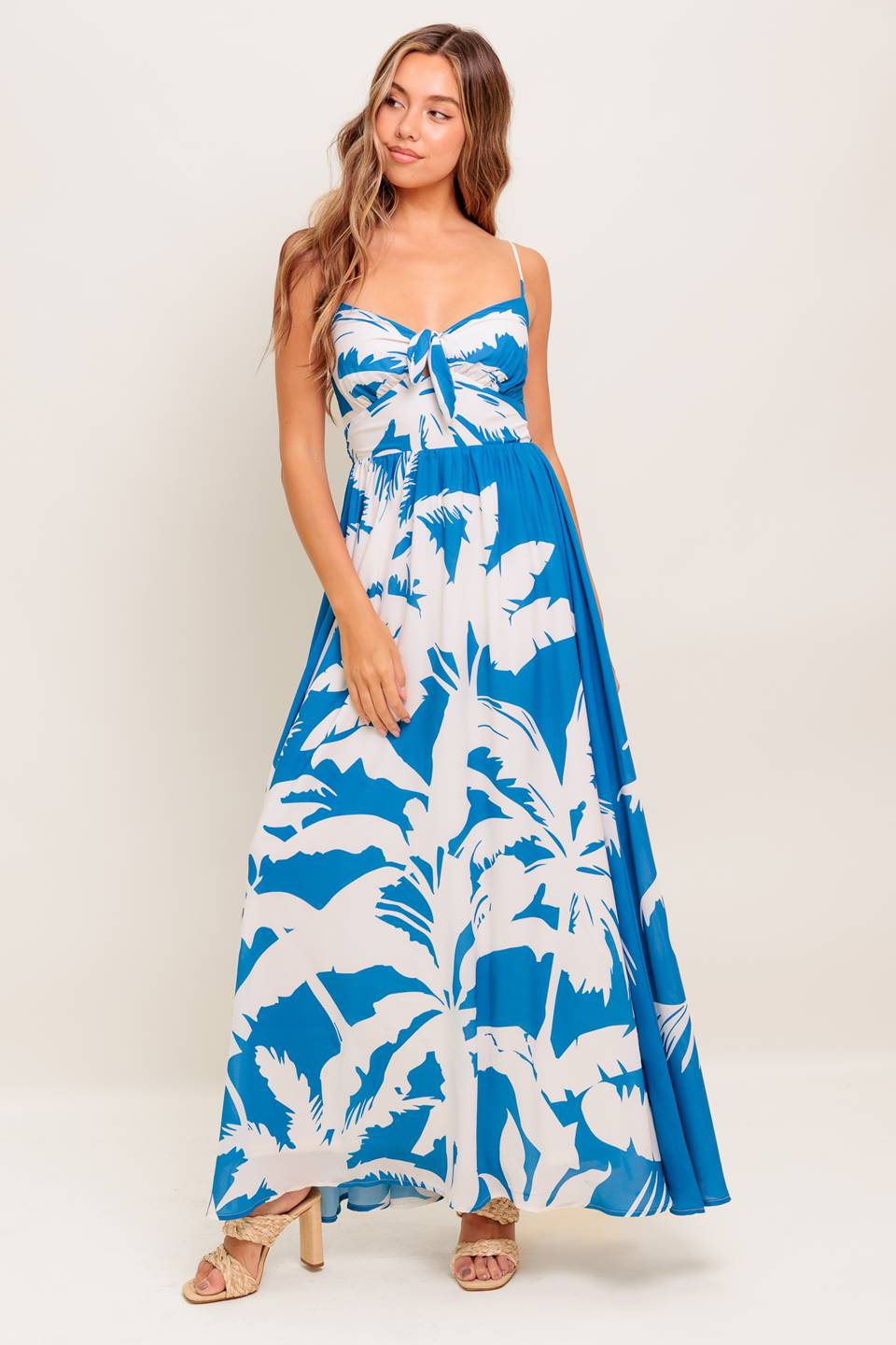 VESTIDO MAXI TECIDO AZUL MARINHO SLOW MORNINGS