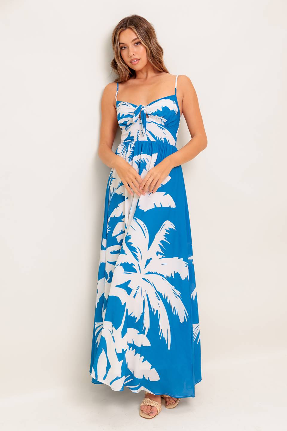 VESTIDO MAXI TECIDO AZUL MARINHO SLOW MORNINGS