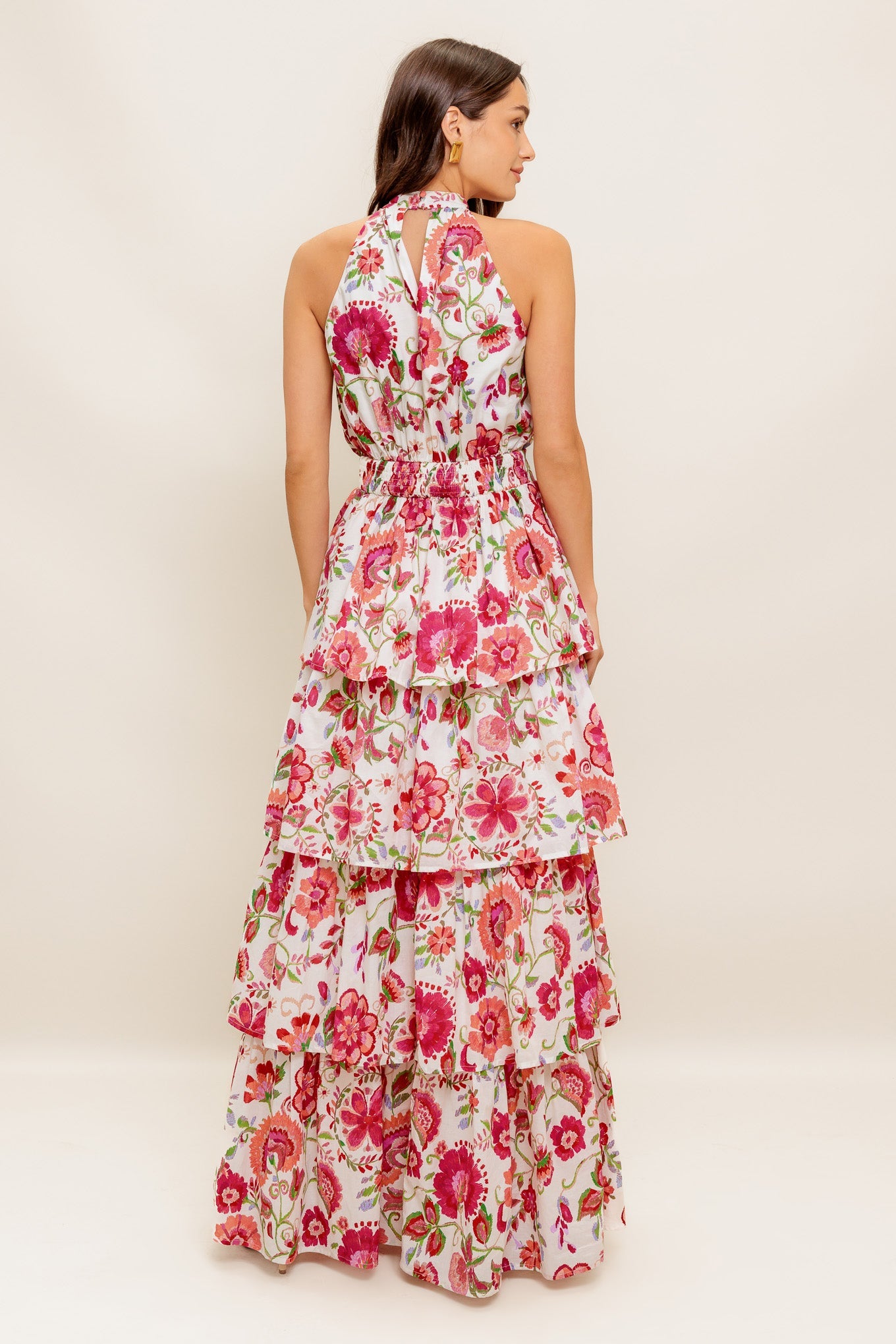 VESTIDO LONGO FLOR RHAPSODY EM TECIDO