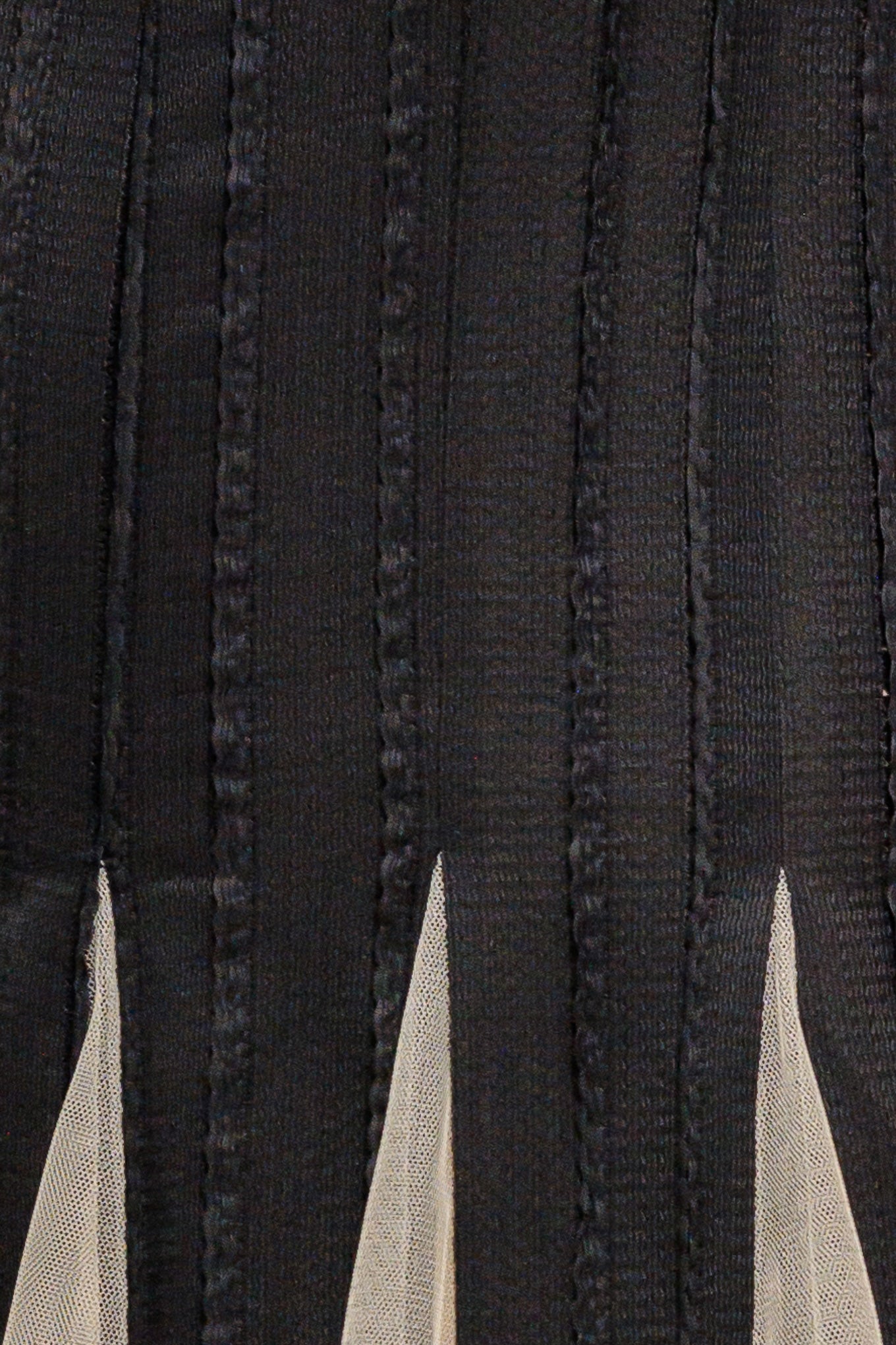 VESTIDO MAXI DE TRIÇA PRETO COM TULE NOIR