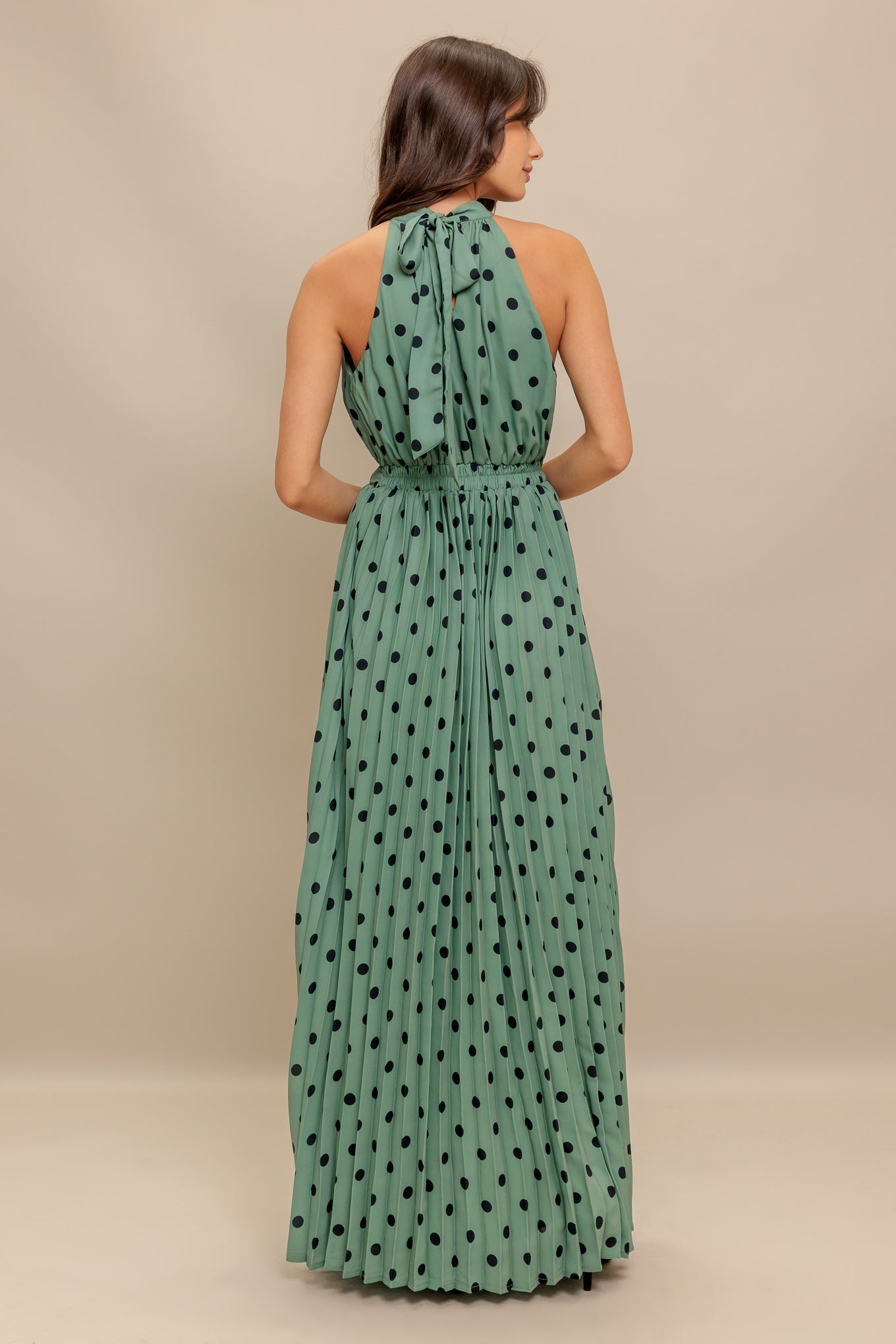 HALTER DOT GLOW WOVEN MAXI DRESS - MaraFormigone