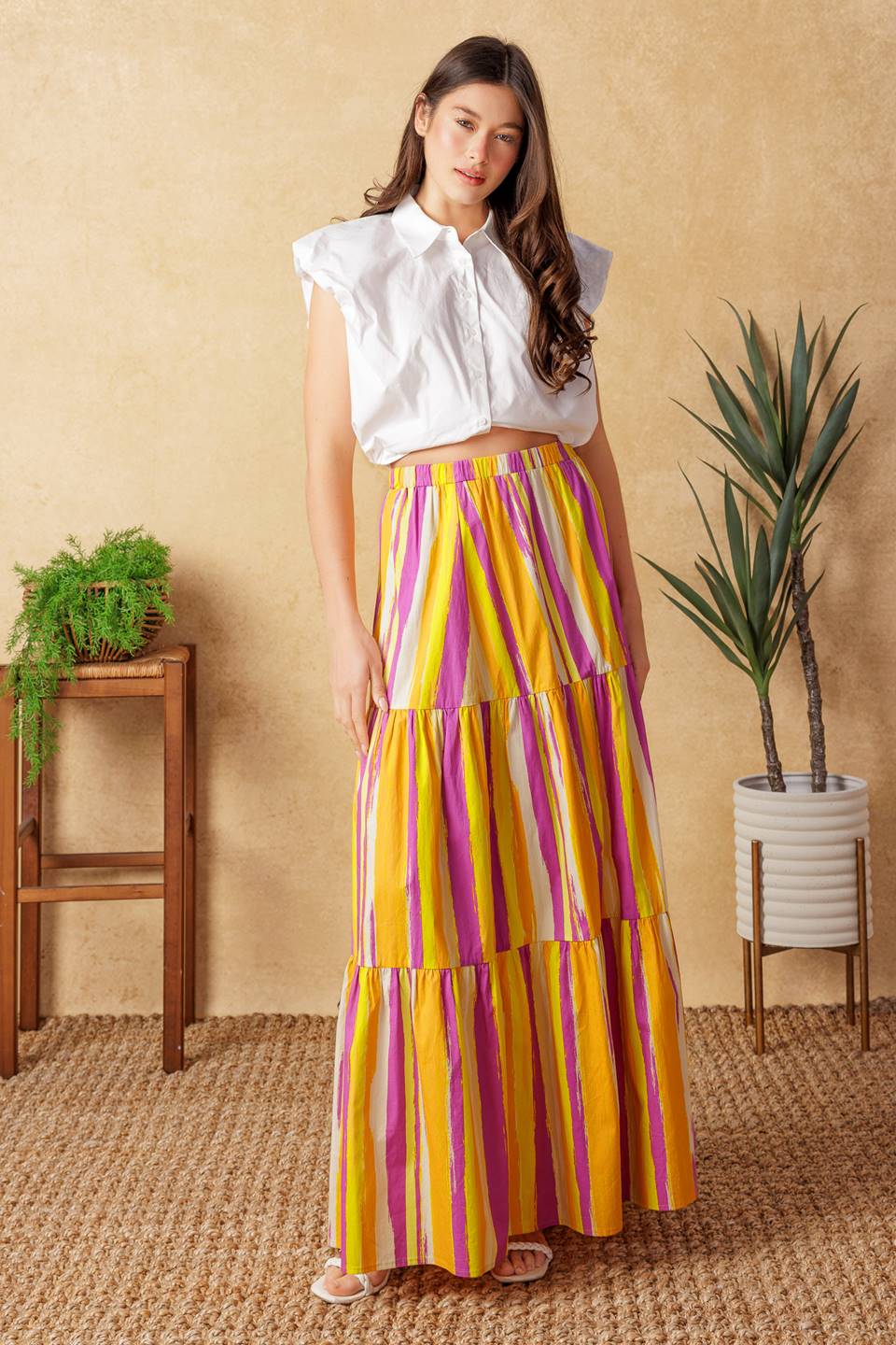LIGHT UP MY LIFE POPLIN MAXI SKIRT - MaraFormigone