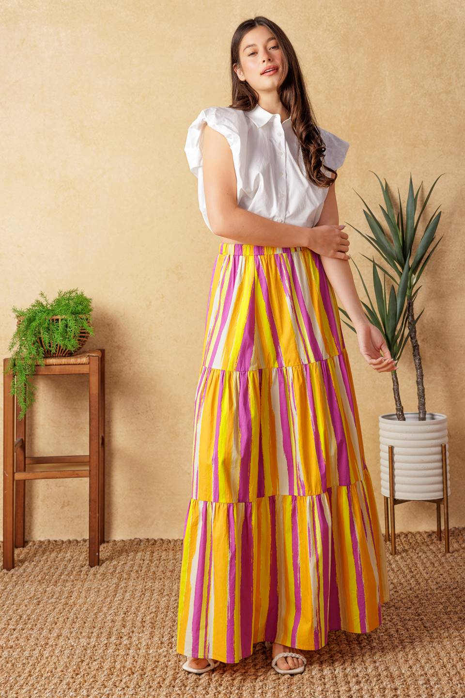 LIGHT UP MY LIFE POPLIN MAXI SKIRT - MaraFormigone