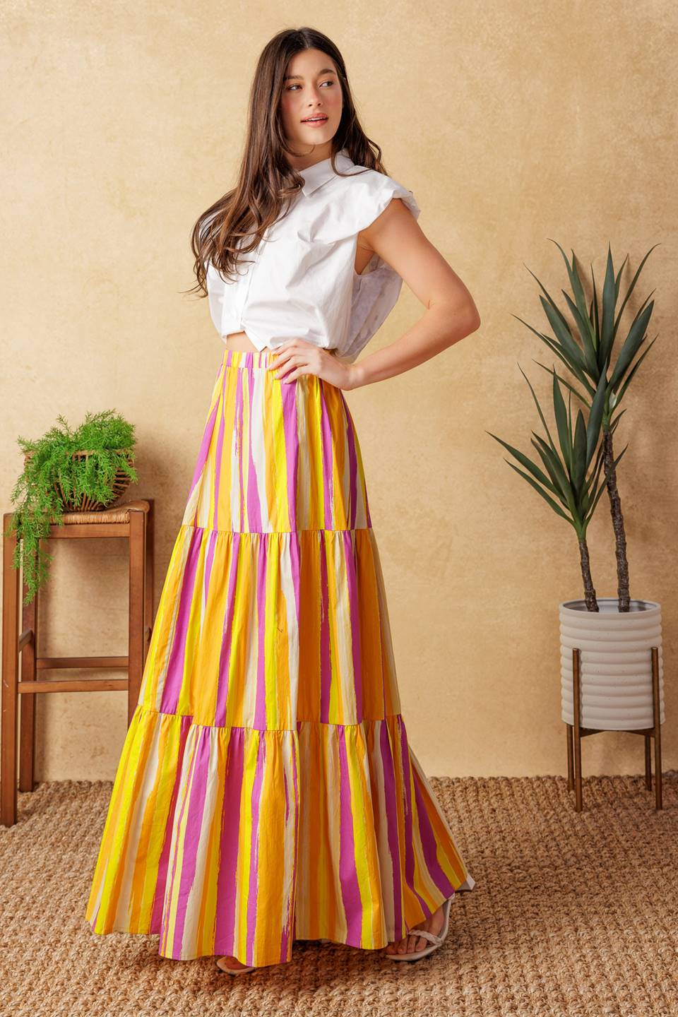 LIGHT UP MY LIFE POPLIN MAXI SKIRT - MaraFormigone