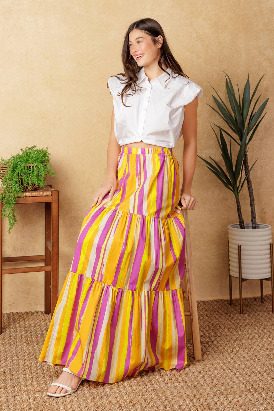 LIGHT UP MY LIFE POPLIN MAXI SKIRT - MaraFormigone