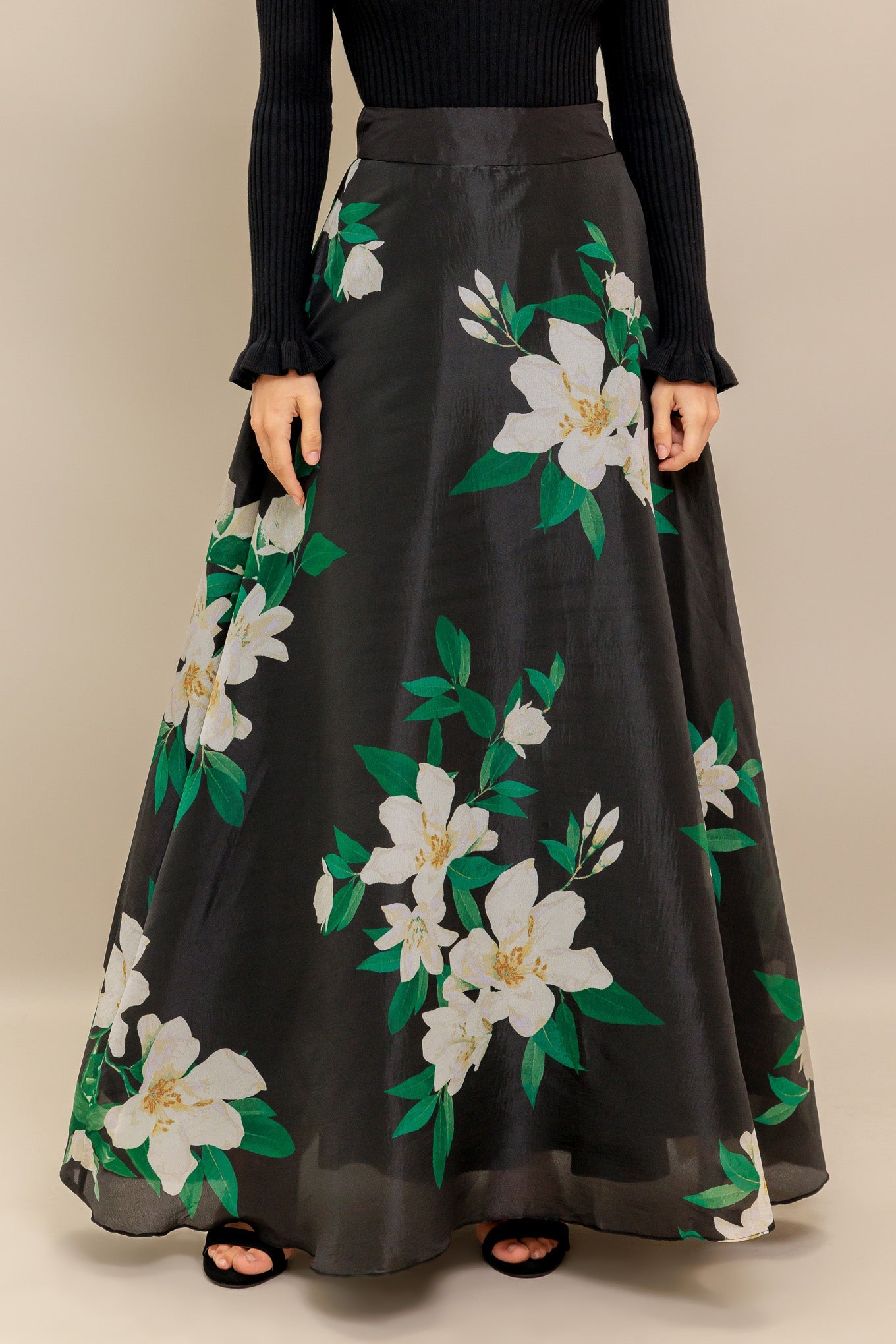 ELEGANT WILDFLOWER WOVEN MAXI SKIRT - MaraFormigone