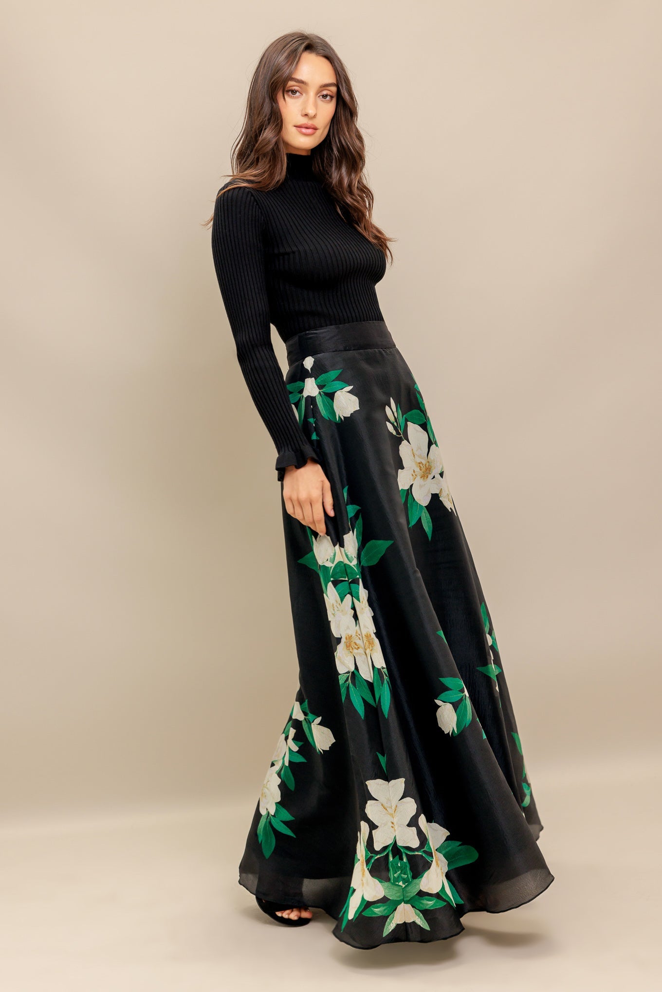 ELEGANT WILDFLOWER WOVEN MAXI SKIRT - MaraFormigone