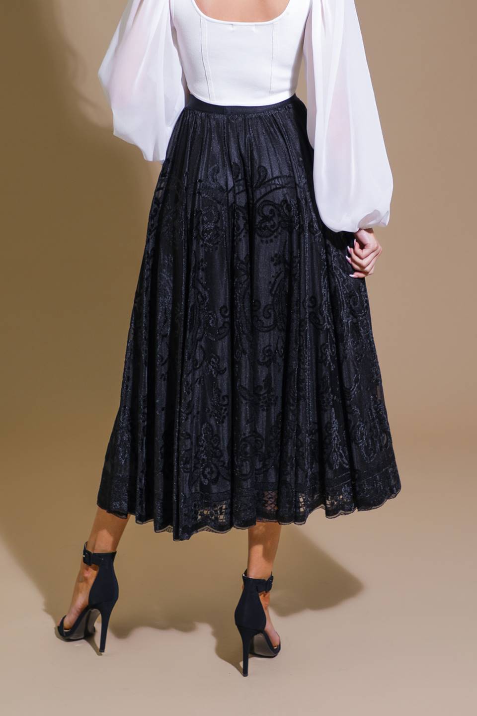 EASE MY MIND VELVET MIDI SKIRT - MaraFormigone