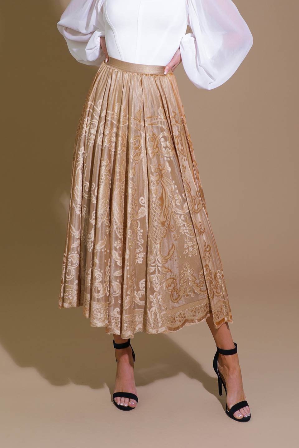 EASE MY MIND VELVET MIDI SKIRT - MaraFormigone