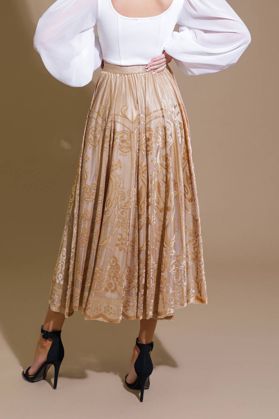 EASE MY MIND VELVET MIDI SKIRT - MaraFormigone