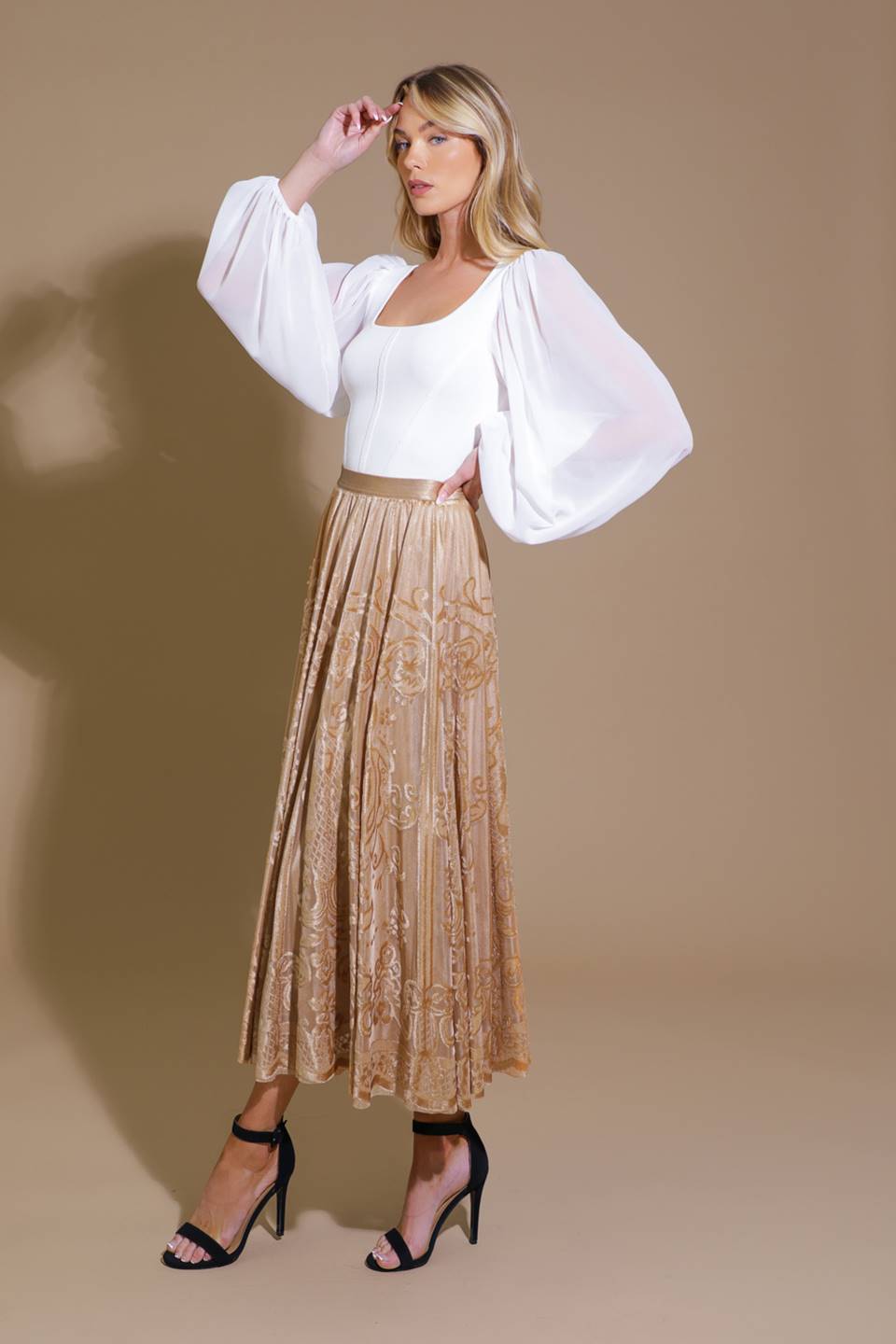 EASE MY MIND VELVET MIDI SKIRT - MaraFormigone