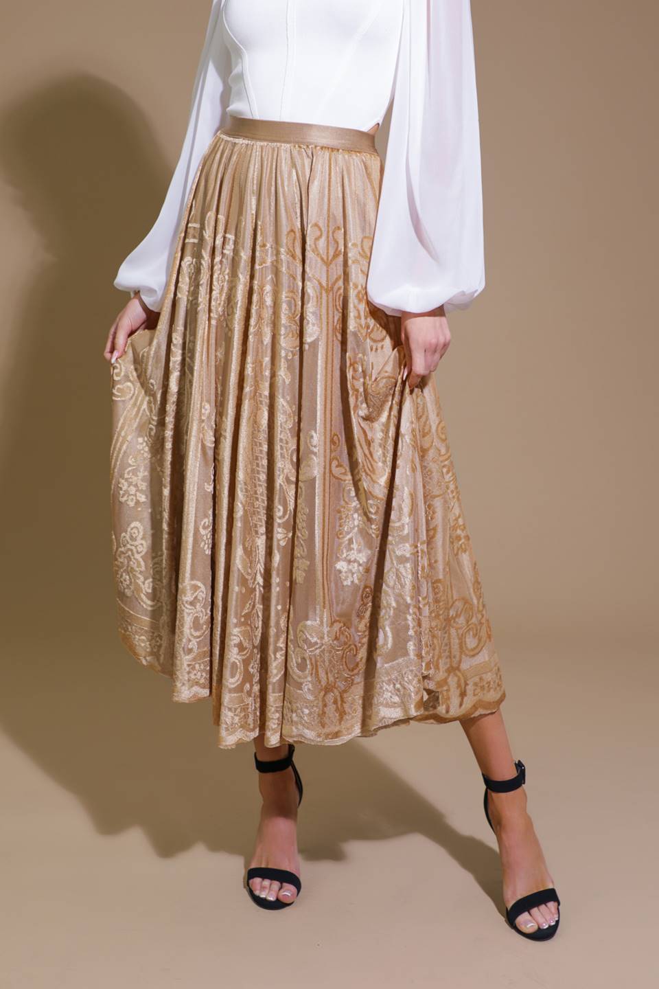 EASE MY MIND VELVET MIDI SKIRT - MaraFormigone