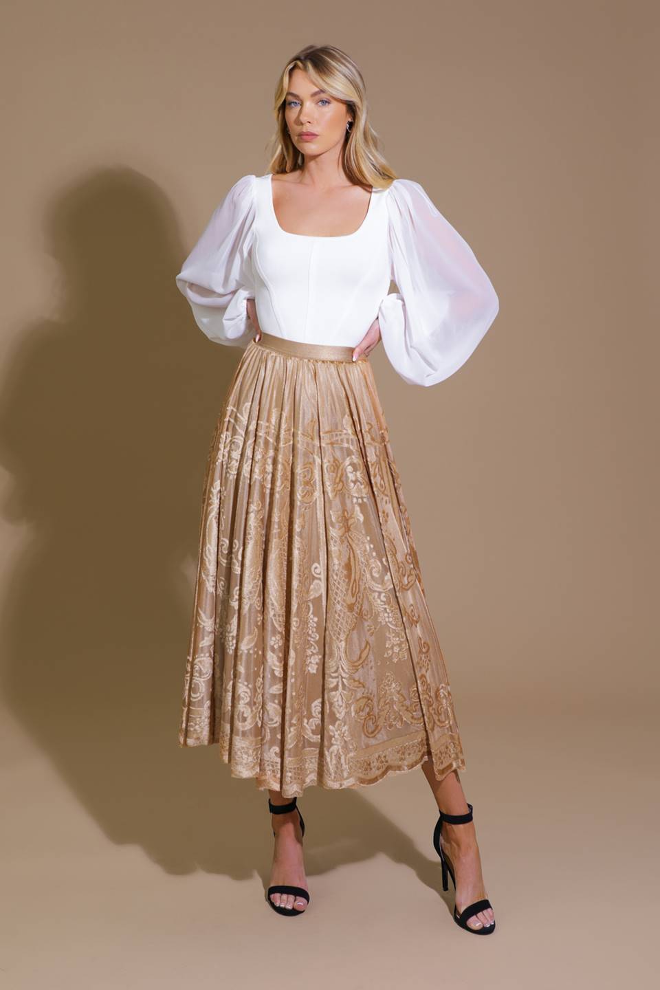 EASE MY MIND VELVET MIDI SKIRT - MaraFormigone