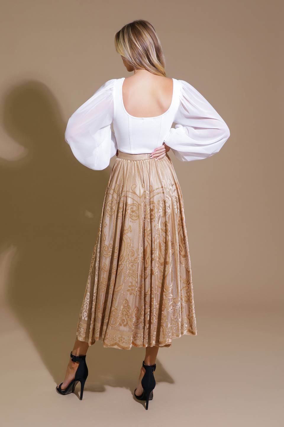 EASE MY MIND VELVET MIDI SKIRT - MaraFormigone