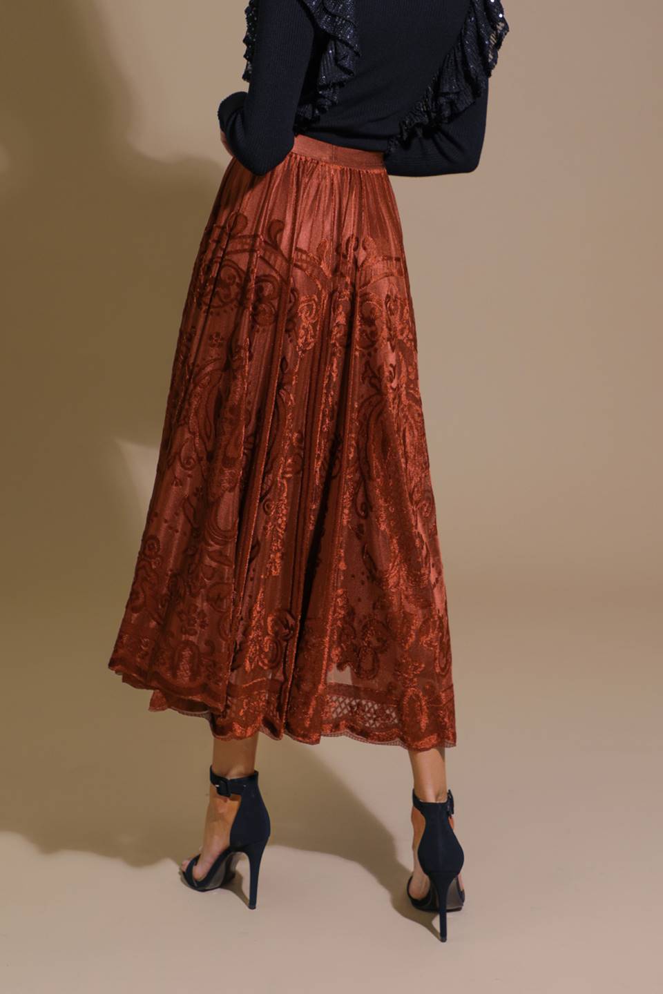 EASE MY MIND VELVET MIDI SKIRT - MaraFormigone