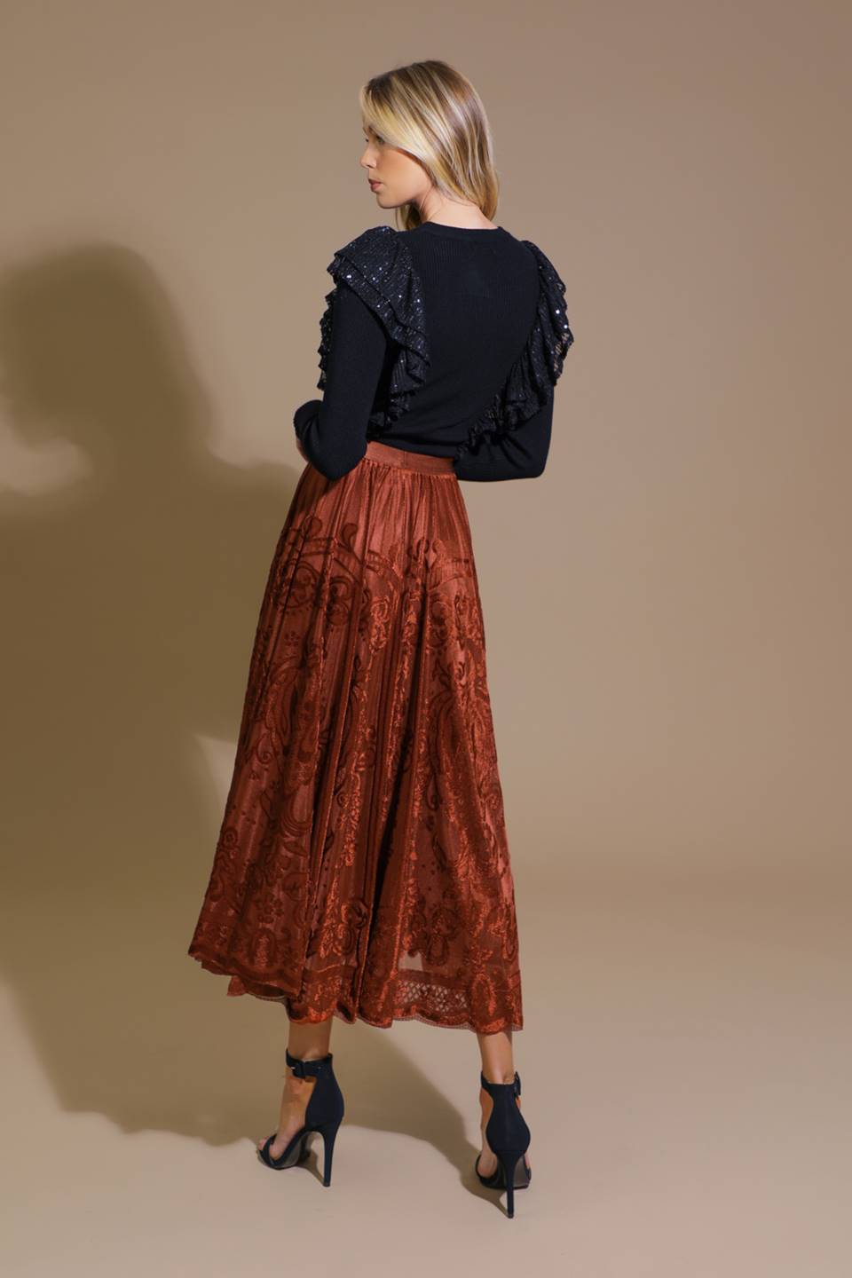 EASE MY MIND VELVET MIDI SKIRT - MaraFormigone