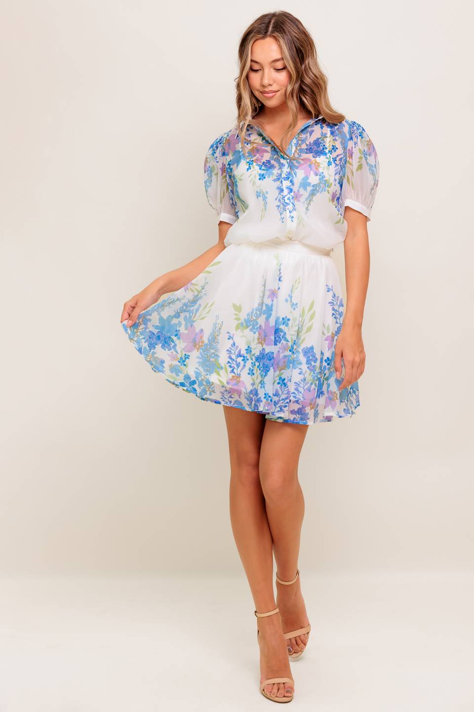 SUNSET SAIL WOVEN MINI FULL SKIRT - MaraFormigone