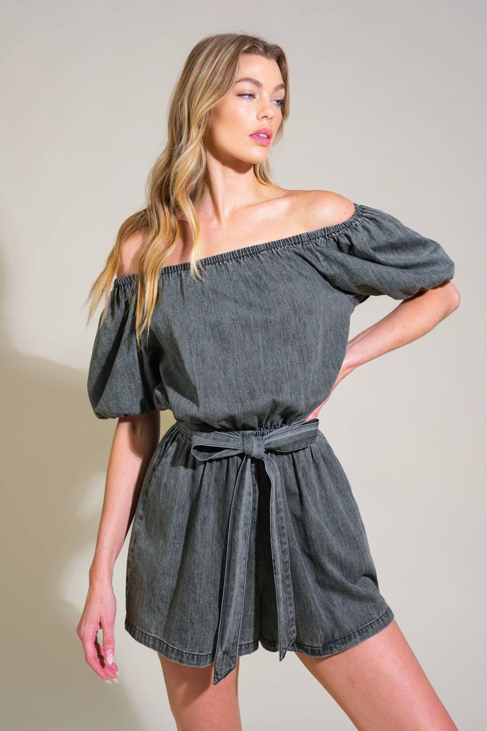 TINY TEMPTATIONS DENIM ROMPER - MaraFormigone