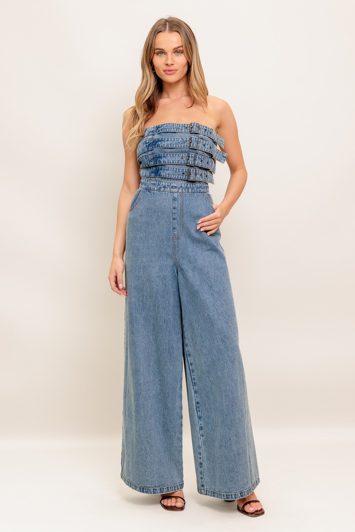 URBAN HARNESS DENIM JUMPSUIT - MaraFormigone