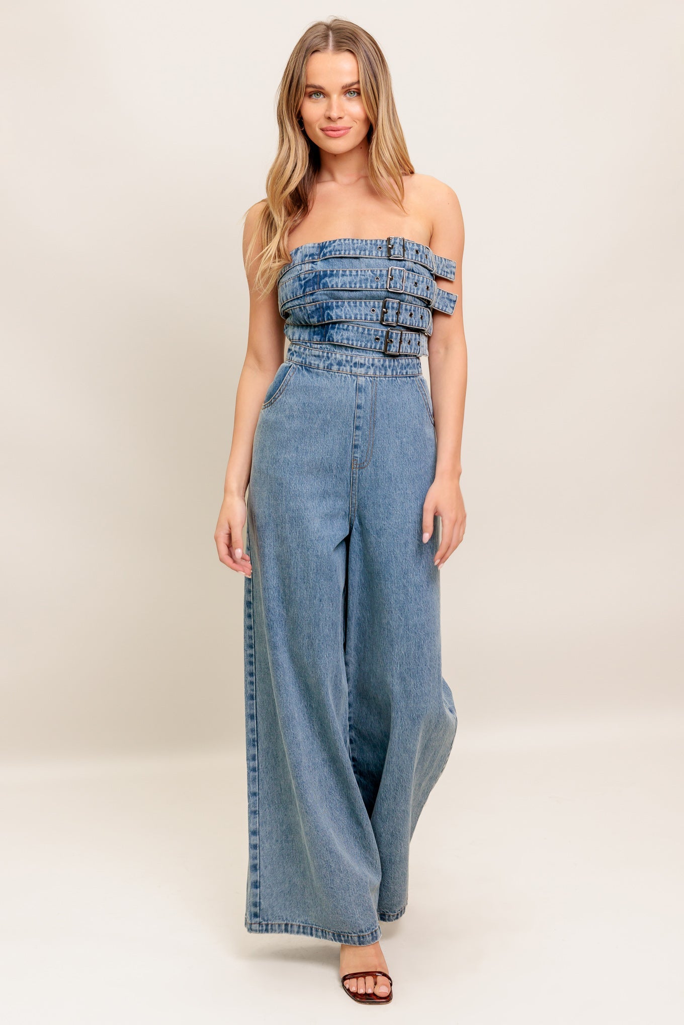 URBAN HARNESS DENIM JUMPSUIT - MaraFormigone