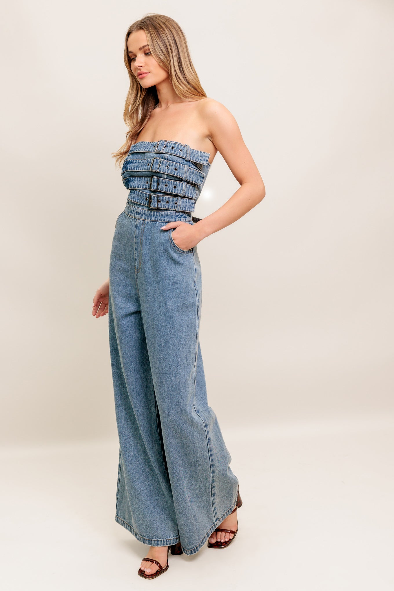 URBAN HARNESS DENIM JUMPSUIT - MaraFormigone
