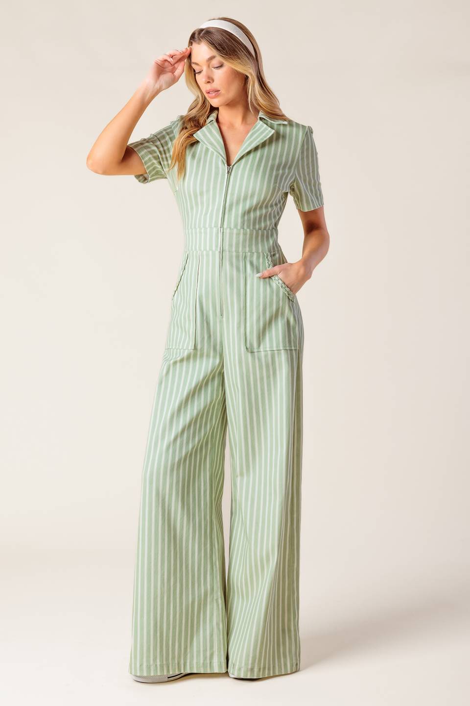 COUNT ME IN OLIVE WOVEN JUMPSUIT - MaraFormigone