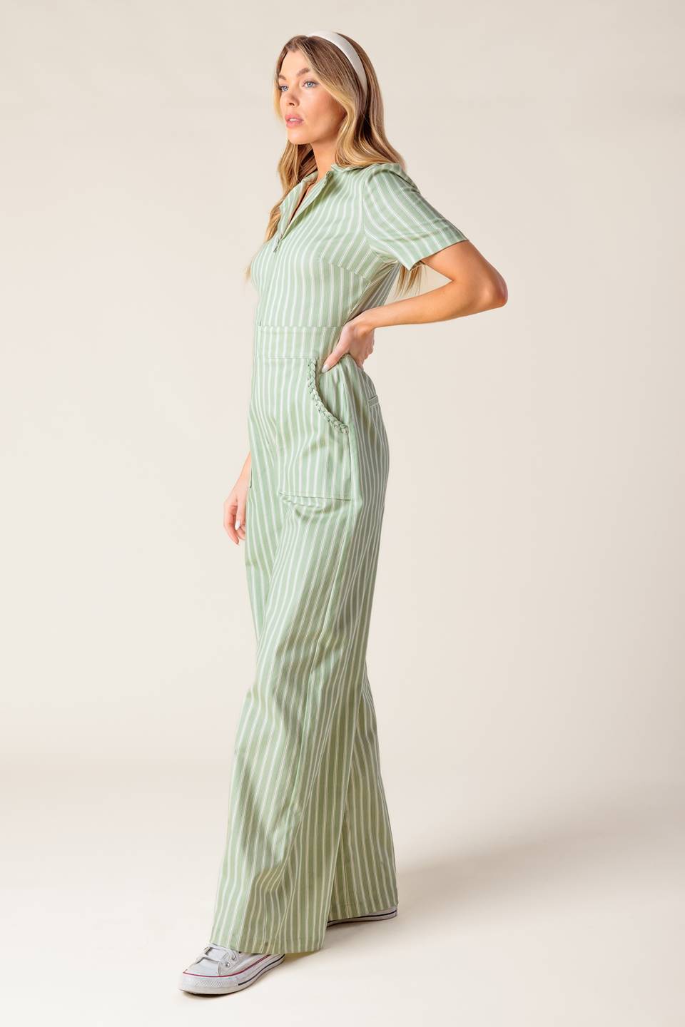 COUNT ME IN OLIVE WOVEN JUMPSUIT - MaraFormigone