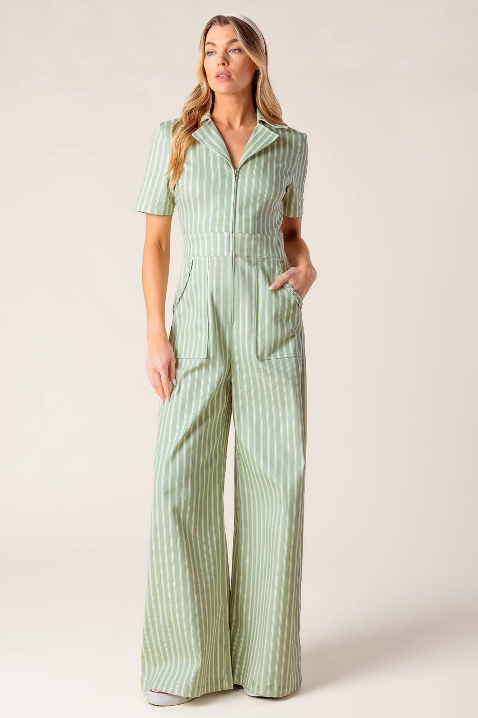 COUNT ME IN OLIVE WOVEN JUMPSUIT - MaraFormigone