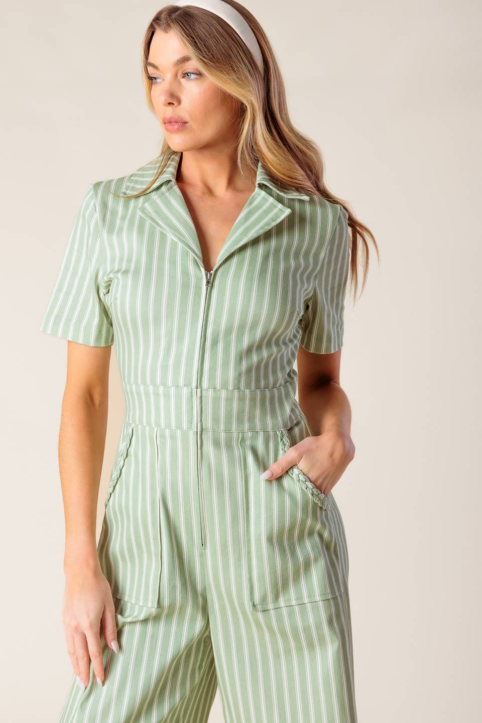COUNT ME IN OLIVE WOVEN JUMPSUIT - MaraFormigone