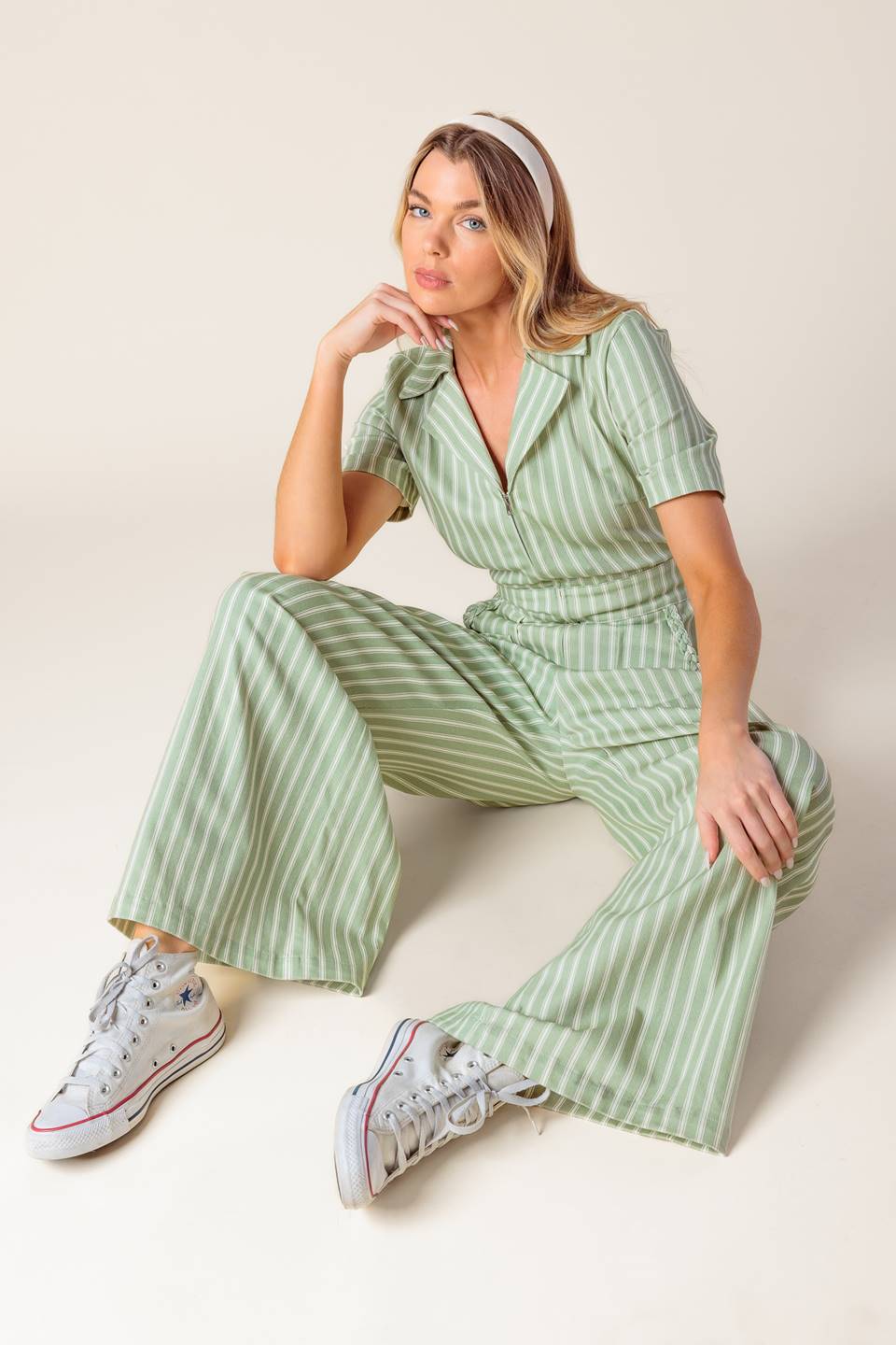 COUNT ME IN OLIVE WOVEN JUMPSUIT - MaraFormigone