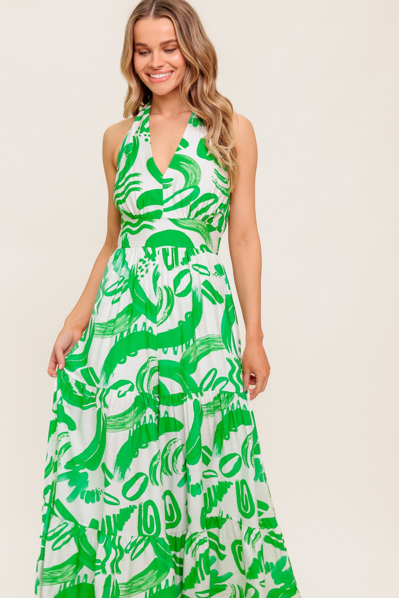 GARDEN WHISPER GREEN WOVEN JUMPSUIT - MaraFormigone