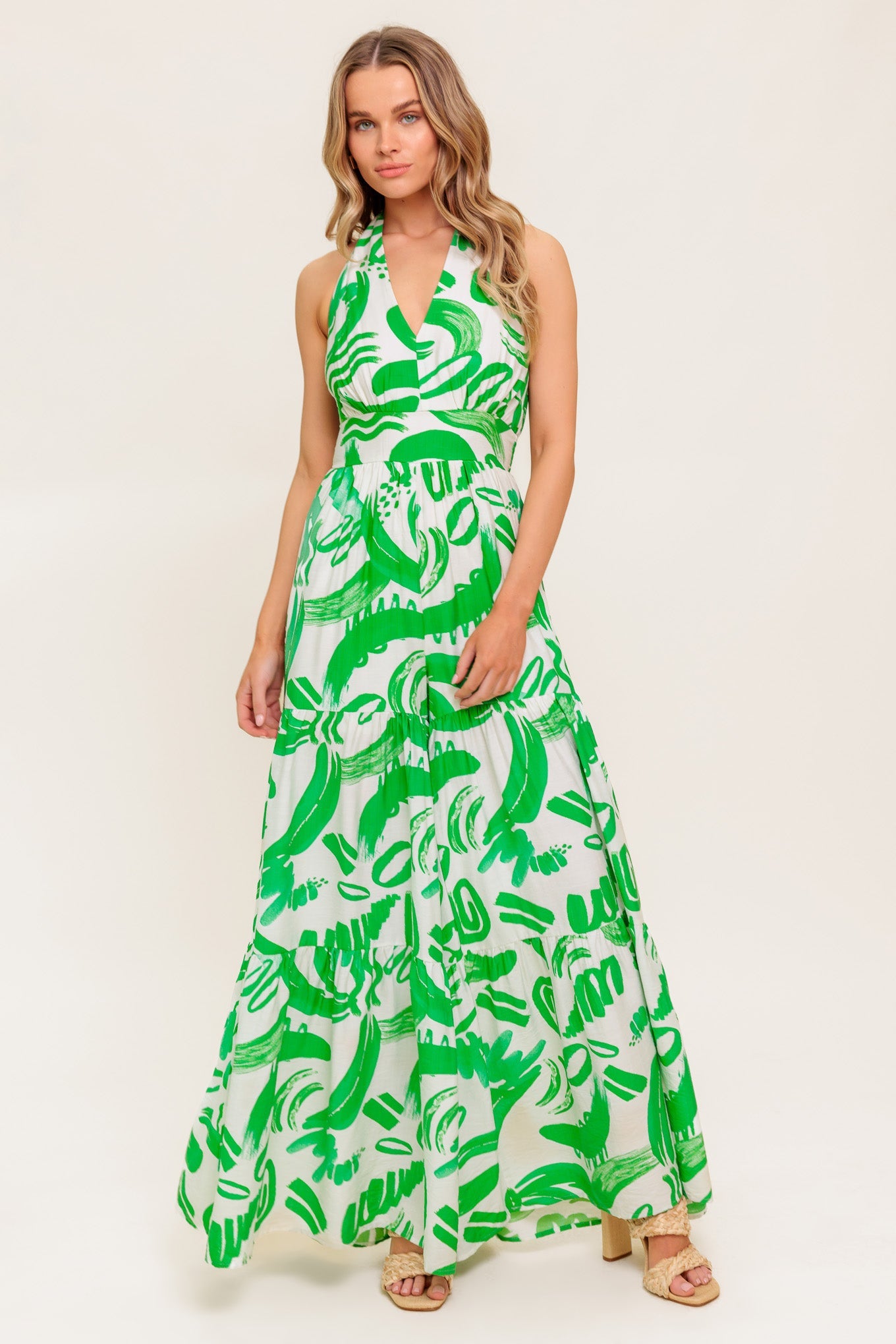 GARDEN WHISPER GREEN WOVEN JUMPSUIT - MaraFormigone