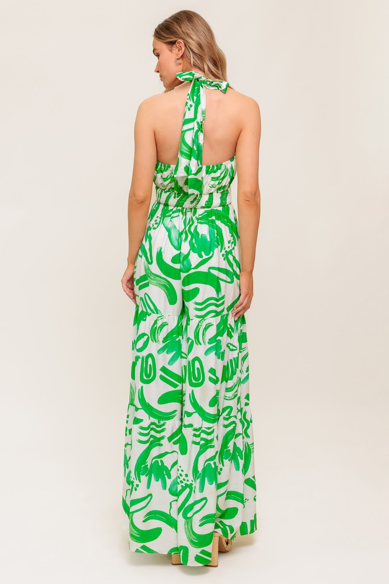 GARDEN WHISPER GREEN WOVEN JUMPSUIT - MaraFormigone