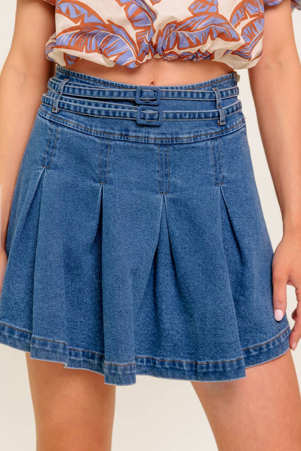 FALDA DREAMMIST MEDIANA DE DENIM ÍNDIGO