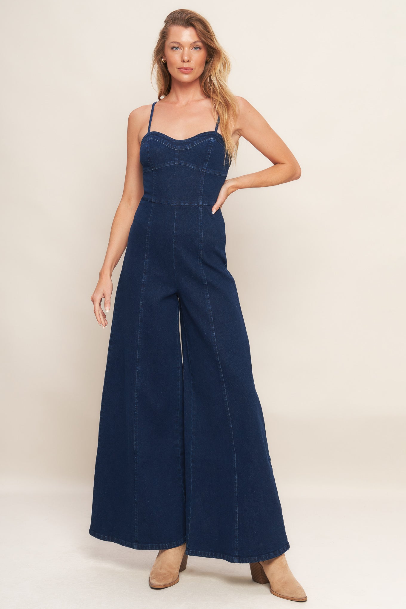 TRENDSETTING MEDIUM INDIGO DENIM JUMPSUIT - MaraFormigone