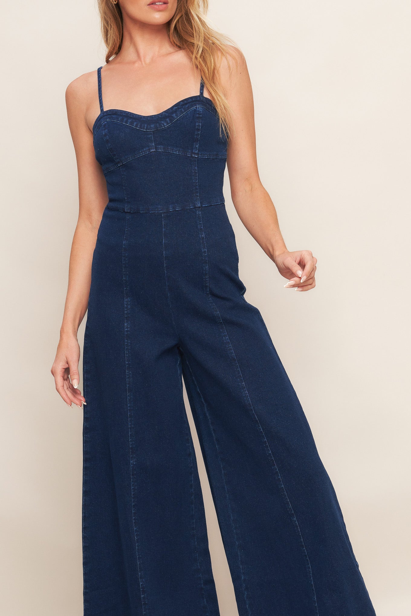 TRENDSETTING MEDIUM INDIGO DENIM JUMPSUIT - MaraFormigone