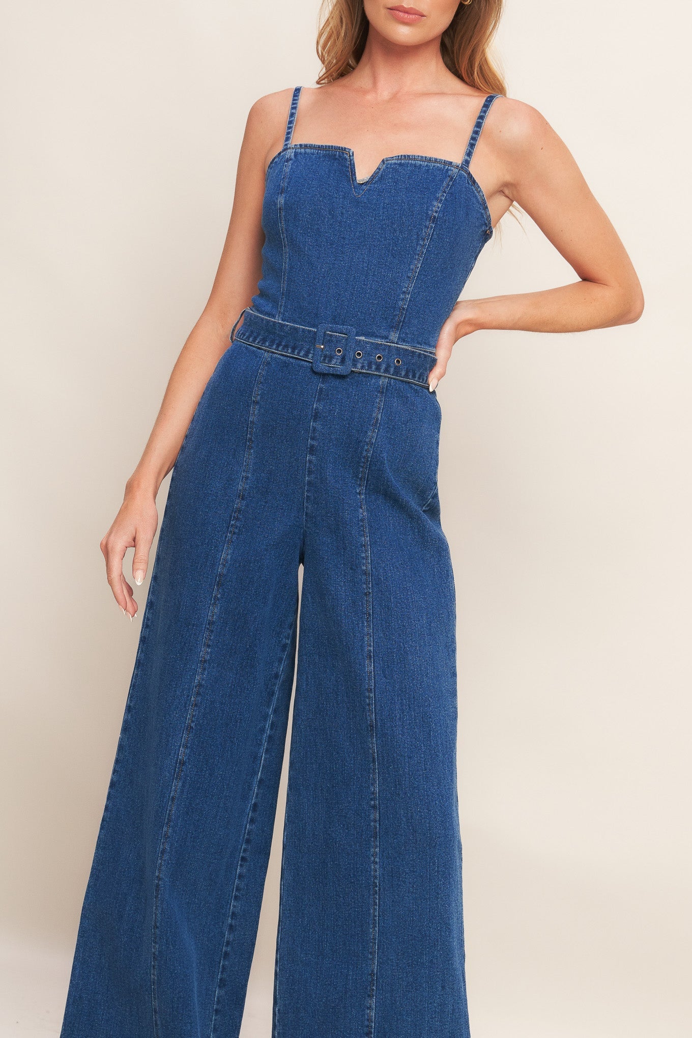 EXPERT SWEETNESS MEDIUM INDIGO DENIM JUMPSUIT - MaraFormigone