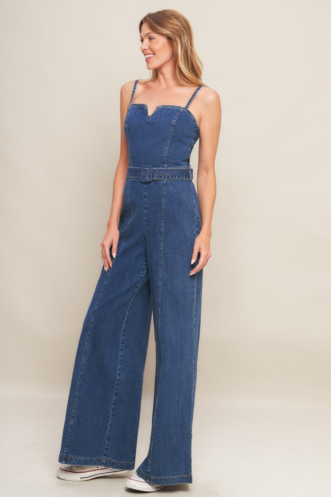 EXPERT SWEETNESS MEDIUM INDIGO DENIM JUMPSUIT - MaraFormigone