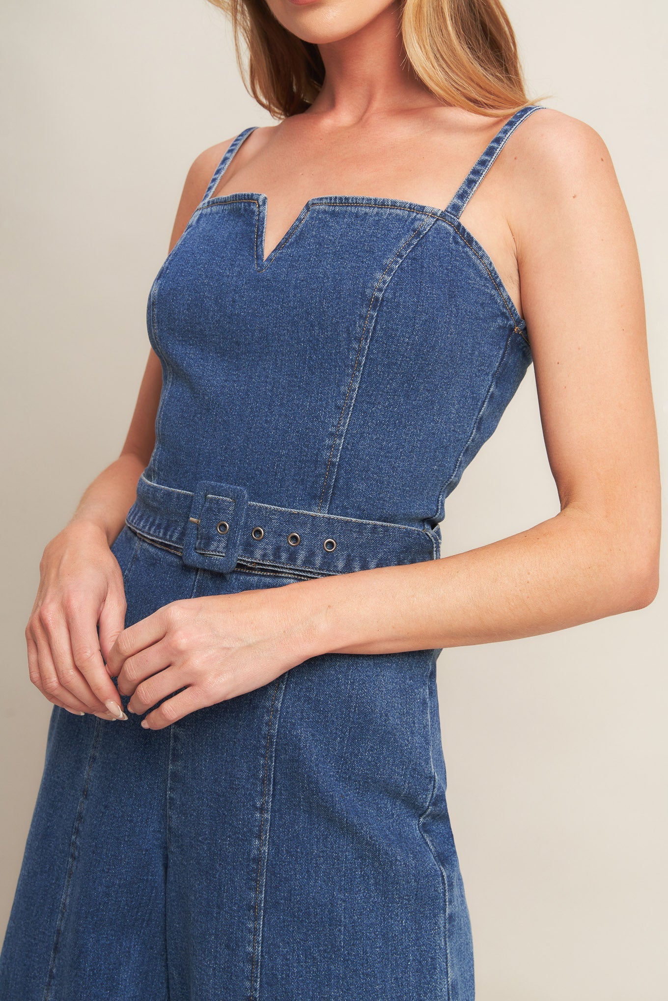 EXPERT SWEETNESS MEDIUM INDIGO DENIM JUMPSUIT - MaraFormigone