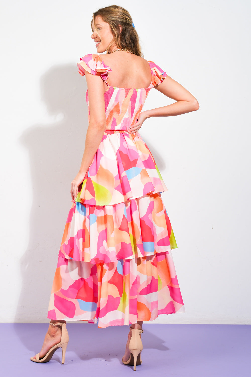 ABSOLUTE EDGE PINK WOVEN TOP AND SKIRT - MaraFormigone