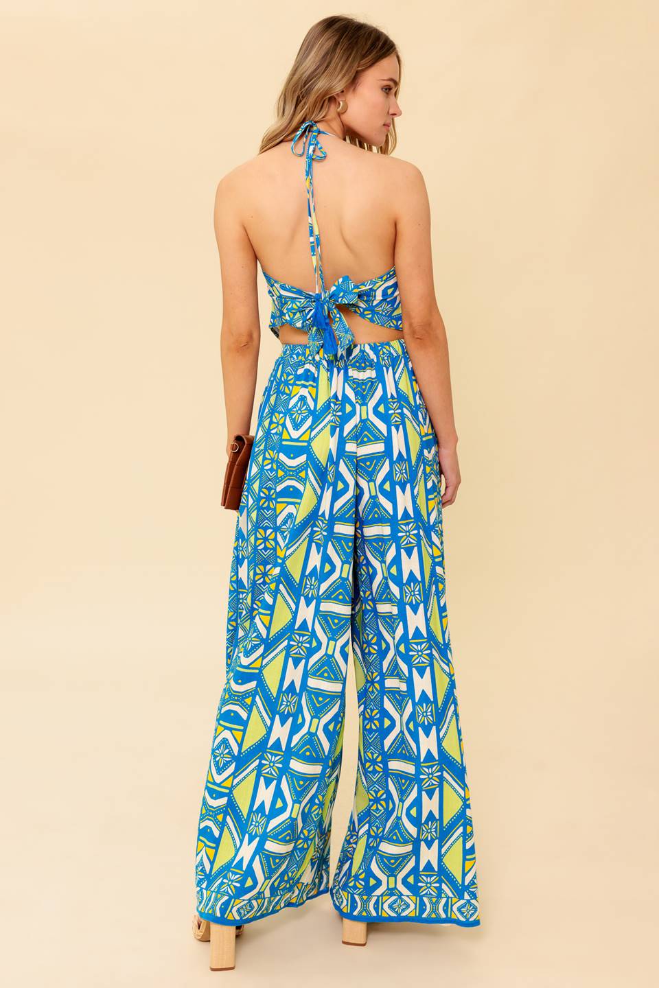 Conjunto de top y pantalón azul marino tejido STUN LIKE ME