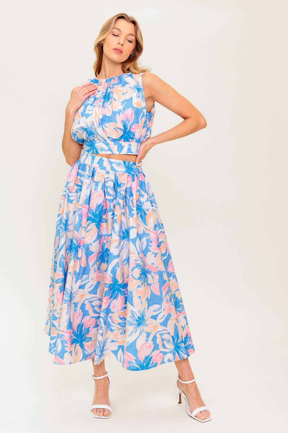 GOLDEN HOUR HARMONY WOVEN TOP AND SKIRT SET - MaraFormigone