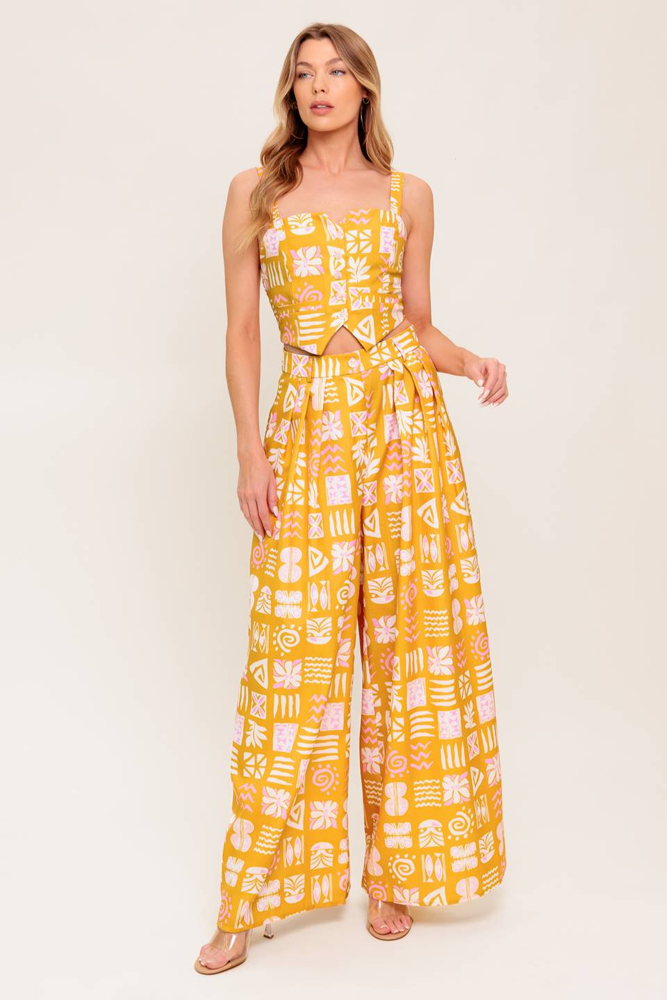 Conjunto de top y pantalón tejido Pretty Meadow