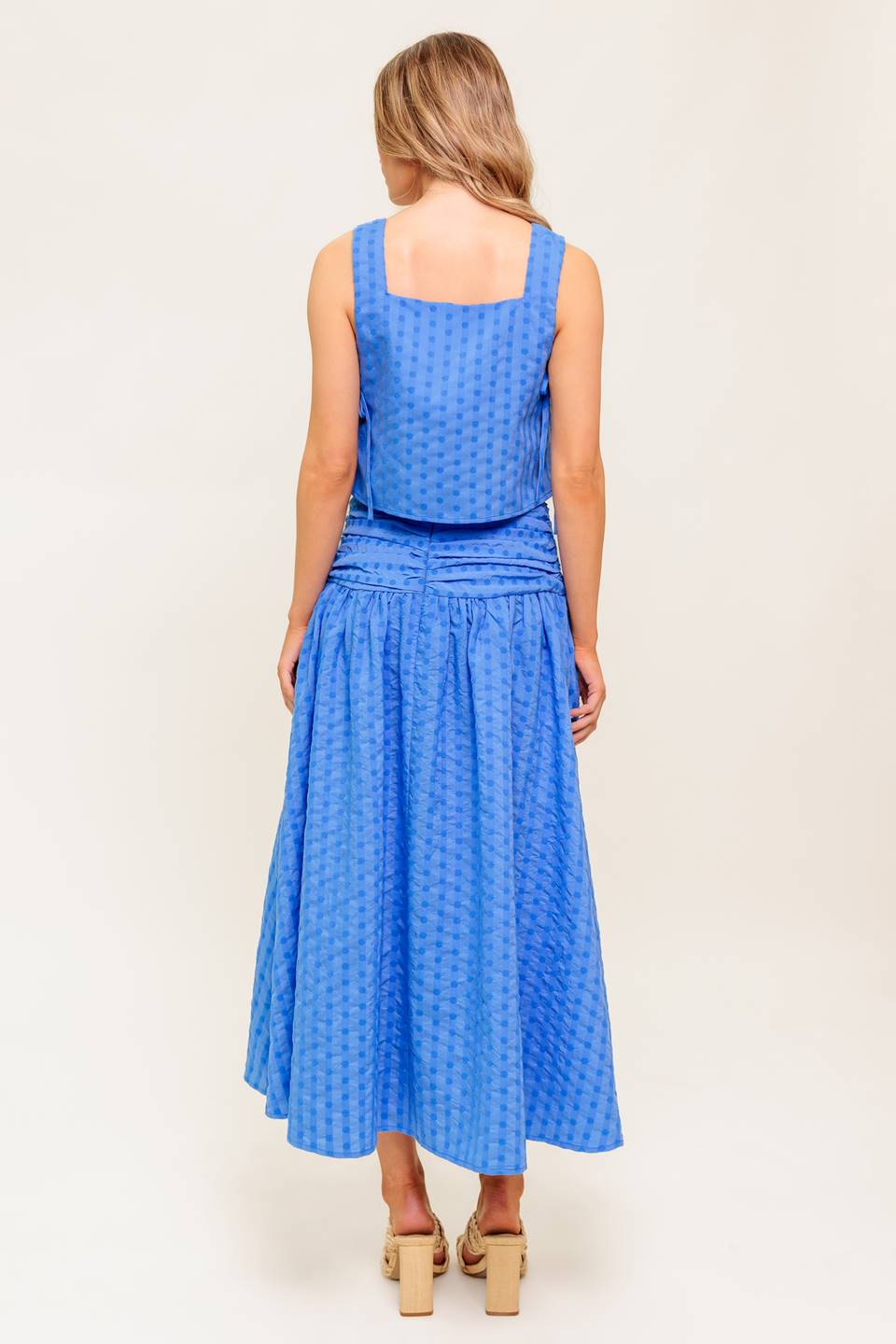 URBAN AFFAIR BLUE TOP AND SKIRT SET - MaraFormigone