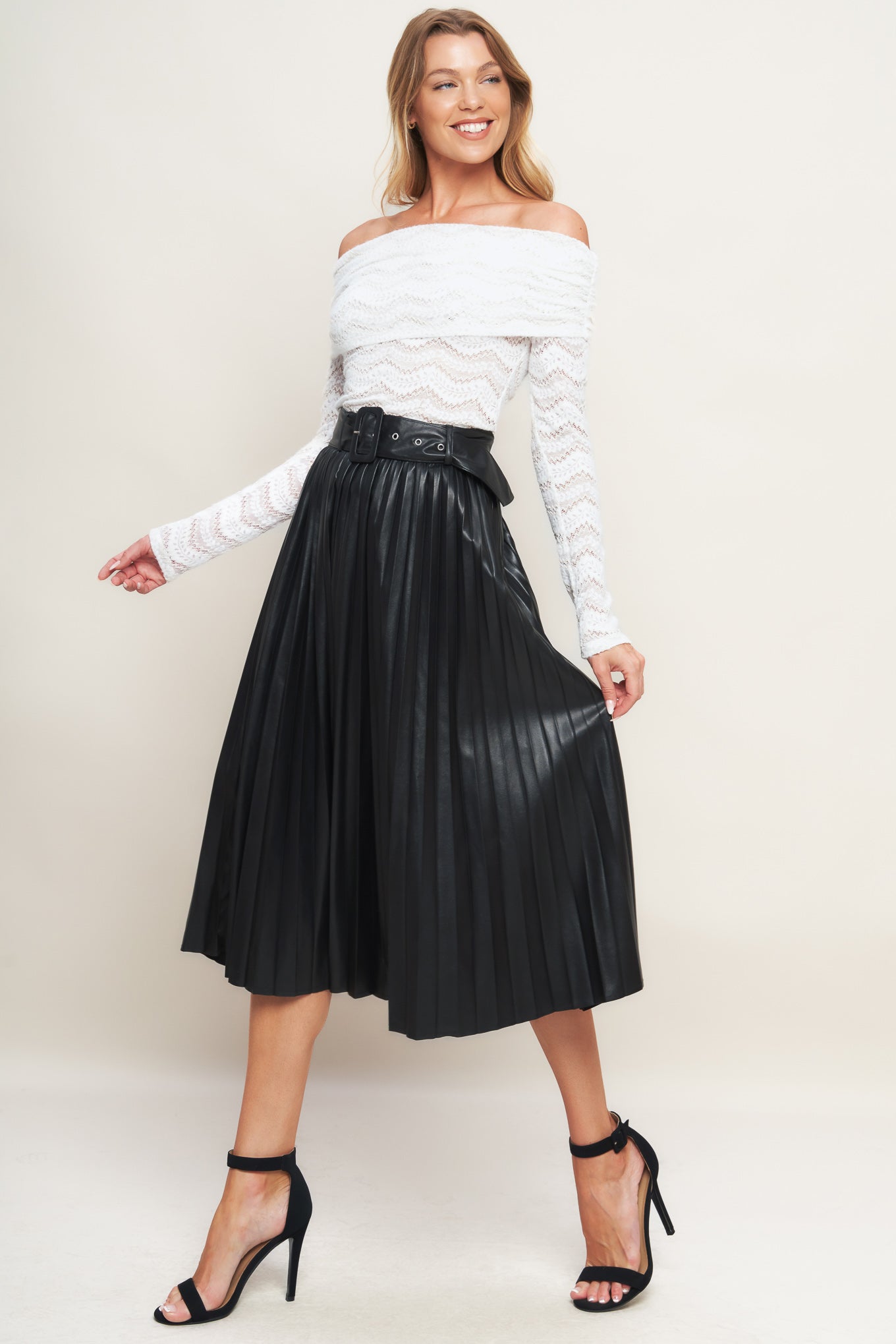 YOU FILL MY LIFE WITH LEATHER MIDI SKIRT - MaraFormigone