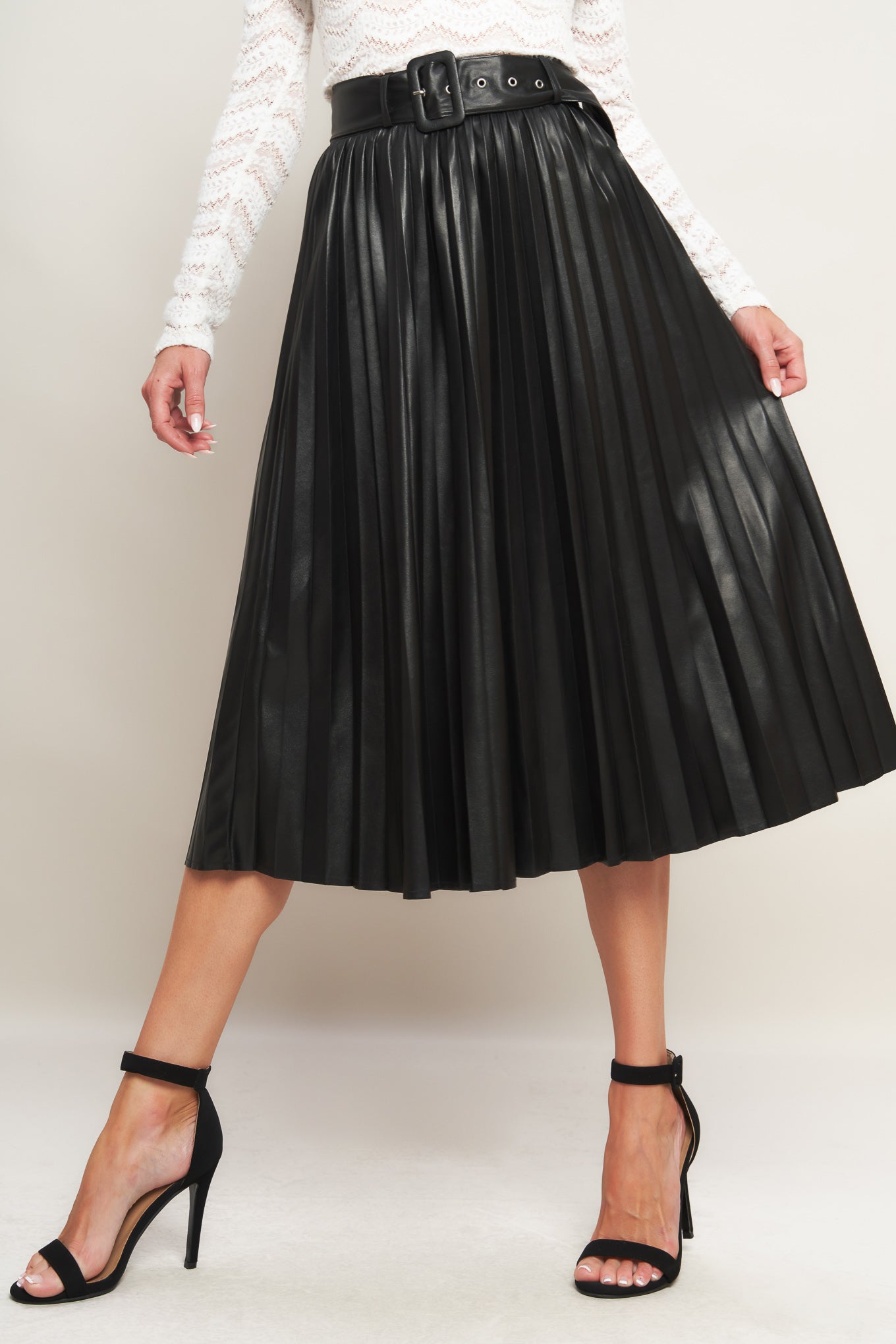 YOU FILL MY LIFE WITH LEATHER MIDI SKIRT - MaraFormigone