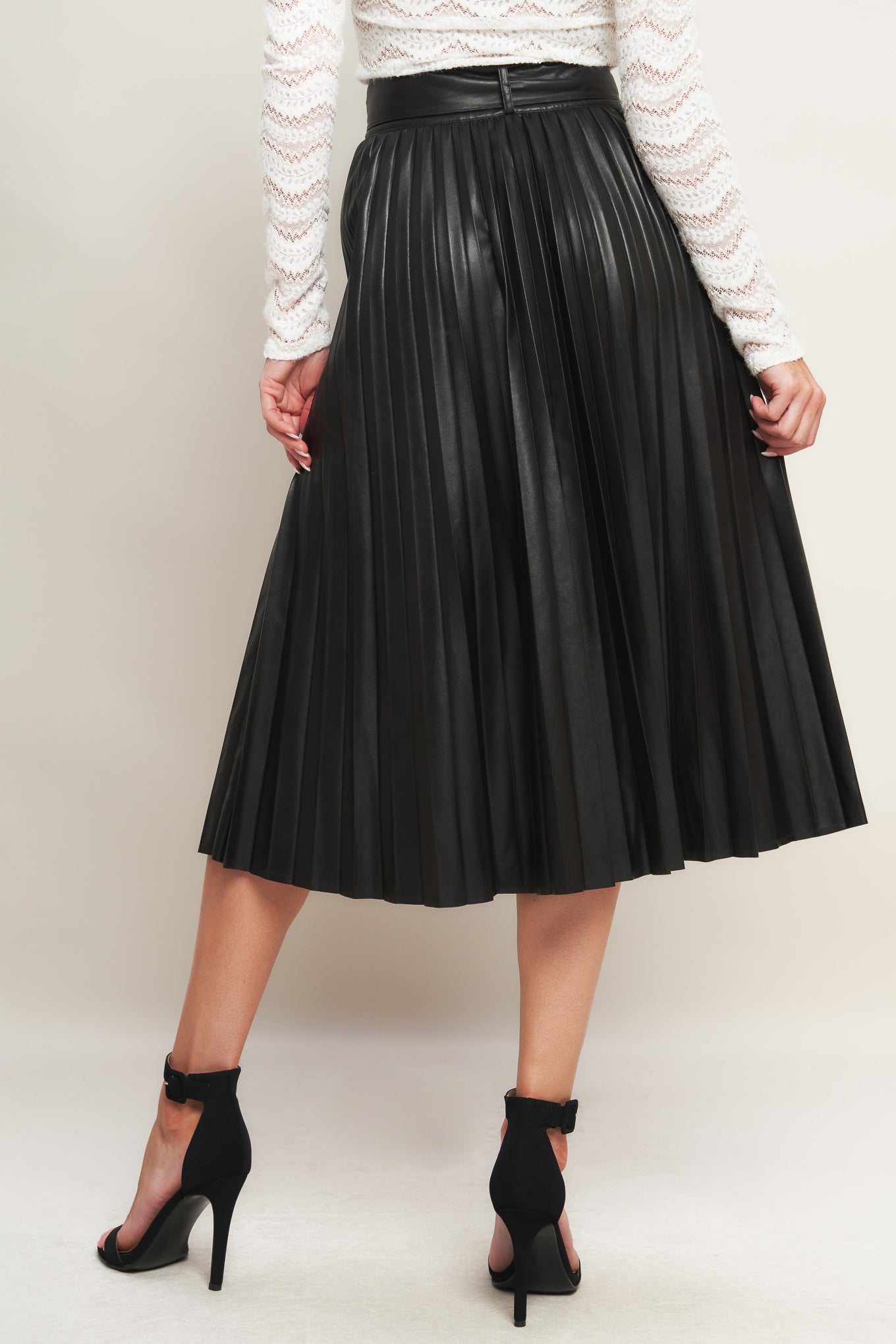 YOU FILL MY LIFE WITH LEATHER MIDI SKIRT - MaraFormigone